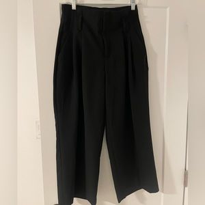 Black high waisted cropped trousers